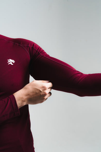 Wine slim-fit long sleeve